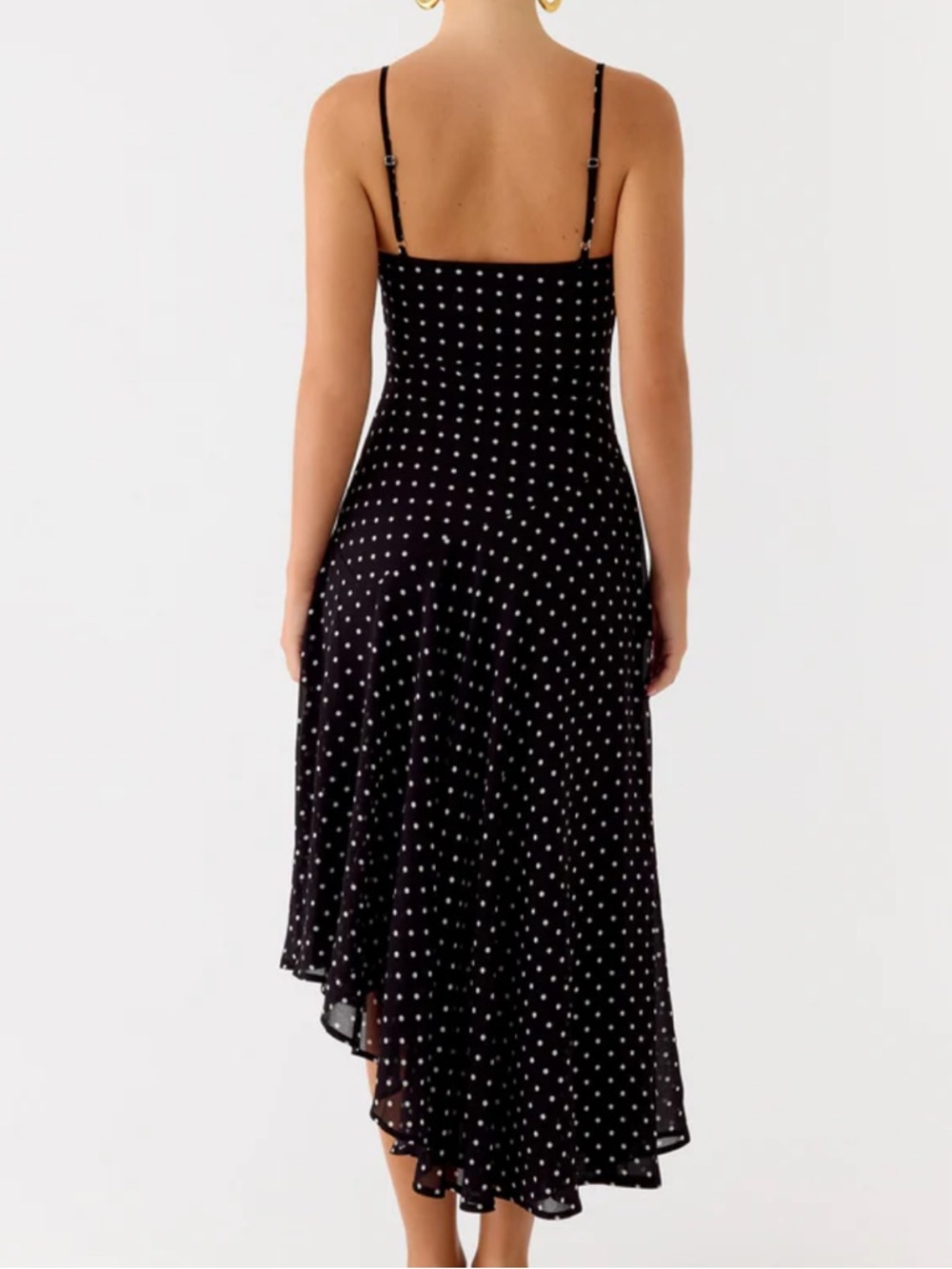 Keep You Waiting Midi Dress - Black Polkadot - Picture 3 of 5